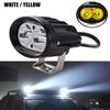 20W Motorcycle Bike Headlight Bright LED Driving Fog Spotlight Lamp White Yellow Car Accessories Automotive Work Lights