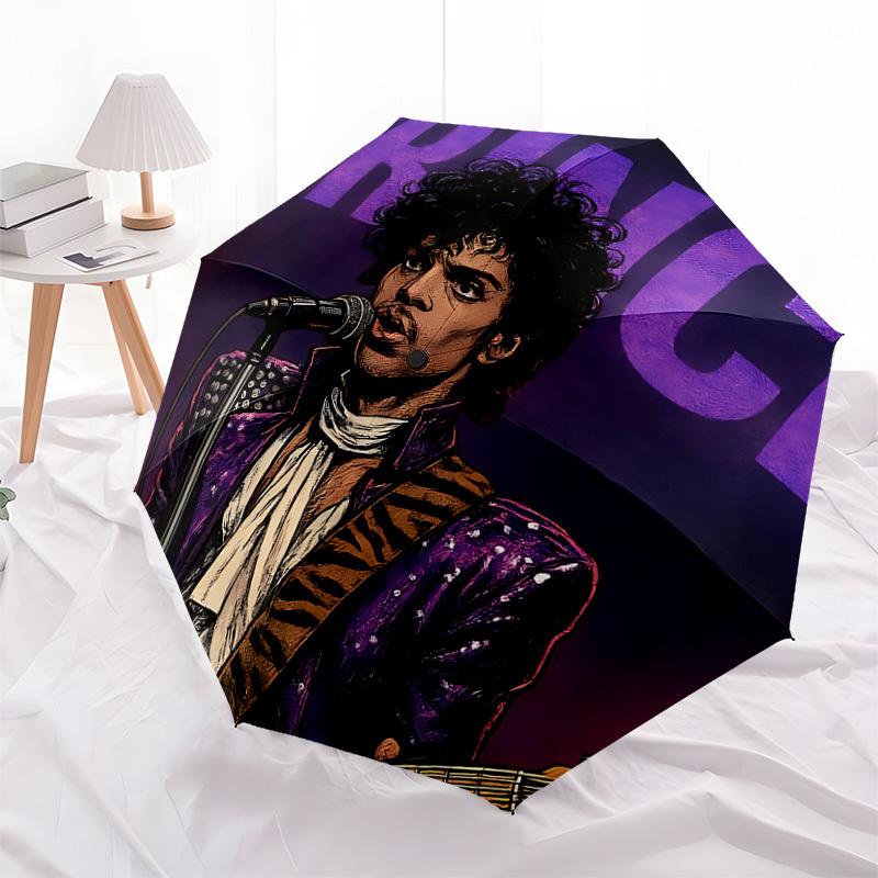 1pc Prince Musician Automatic Folding Umbrella, Portable Collapsible Design, Casual Outdoor Accessory L1202025