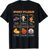 Spooky Syllables Halloween Teacher TShirt Phonetics Graphic Tee Cotton Casual Short Sleeve