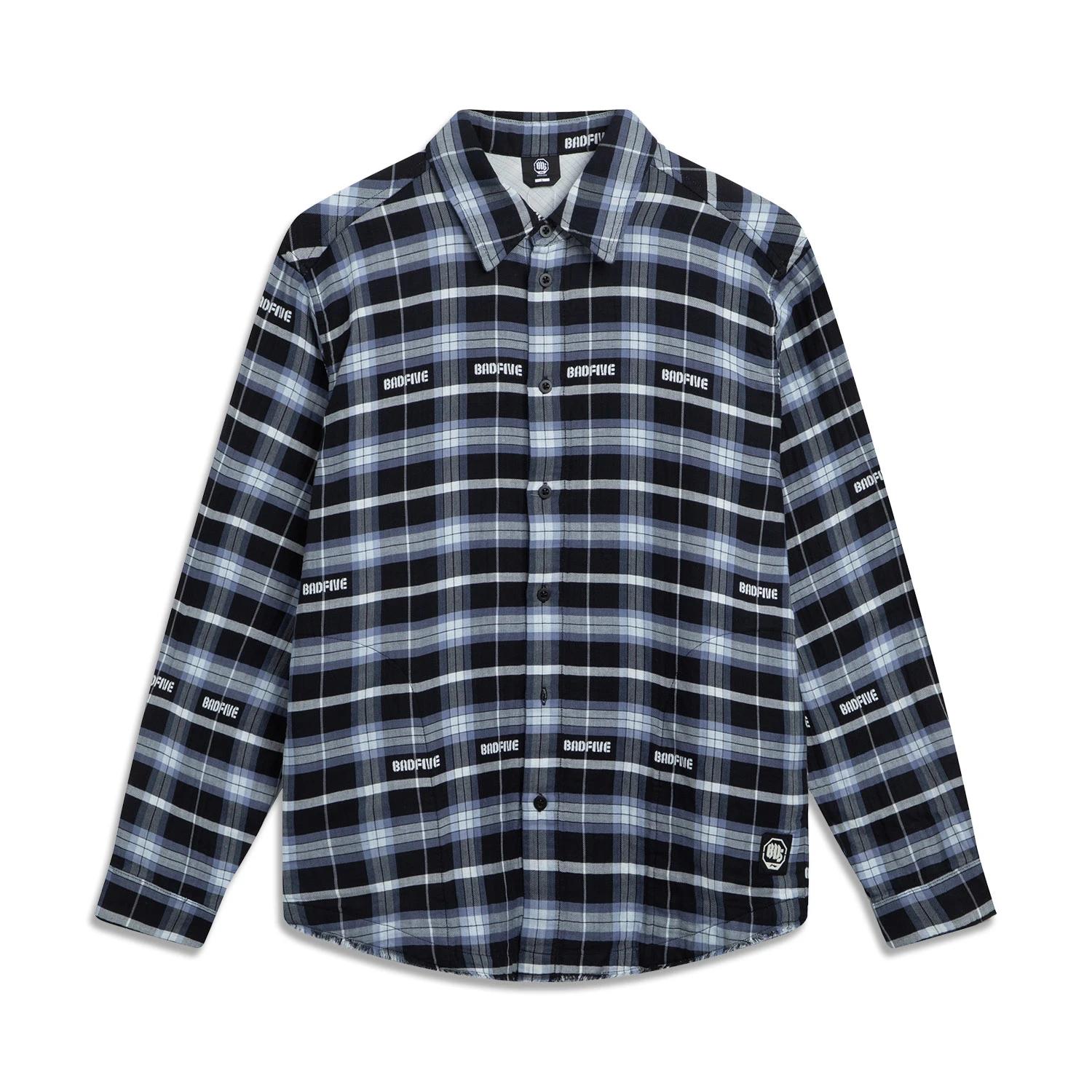 

Li Ning Баскетбольная серия Bad Five Клетчатая рубашка с буквенным принтом на пуговицах Мягкая дышащая универсальная рубашка с длинным рукавом Мужские рубашки ASHV177-3 L