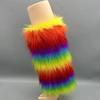 Women's Fuzzy Faux Furs Leg Warmers Furs Heels Long Boots Cuffs Cover One Pair Carnivals Boot Cover Y2K JK Uniform Socks