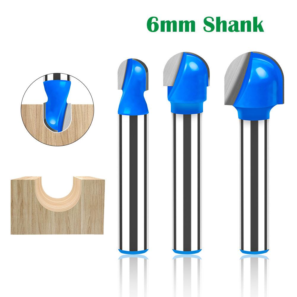 6mm Shank Round Nose Router Bit - Carbide Tipped Grooving Cutter for Woodworking, Edge Trimming & Decorative Carving