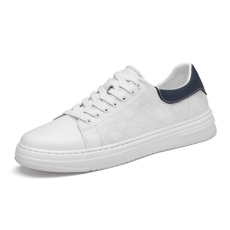 

Мужские кеды тренд универсальные мальчиковые повседневные туфли четыре сезона легкая резиновая подошва кожаные белые туфли черные 46