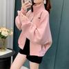 Koreanischer Stil Übergroßer Reißverschluss Hoodie Damen Kurze Stehkragen Jacke Lässig Locker Langarm Oberbekleidung Für Den Täglichen Gebrauch