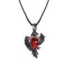 New Black Crow Red Heart Earrings European and American Unique Personality New Gothic Dark Style Jewelry Set Gifts