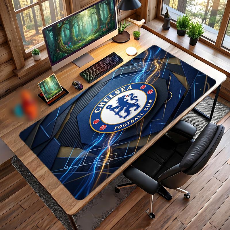 Tappetino per Mouse Grande Stampato Chelsea FC, Tappetino da Scrivania Gaming Morbido in Gomma Antiscivolo per Decorazione Ufficio Laptop Computer