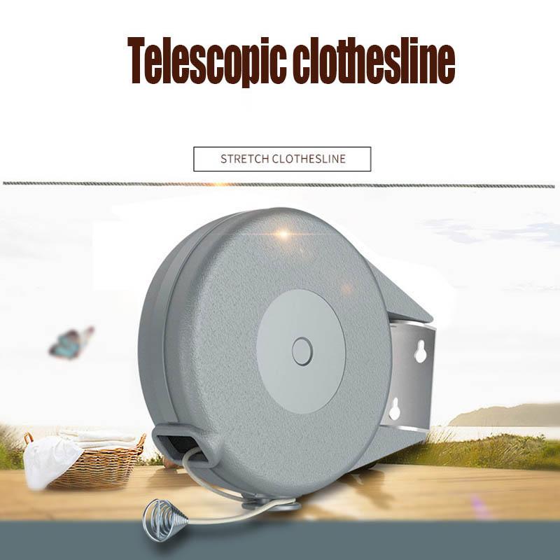 Adjustable Retractable Clothesline Indoor Outdoor Clothes Line Heavy Duty Clothes Drying Laundry Line Wall Mounted Drying Rack