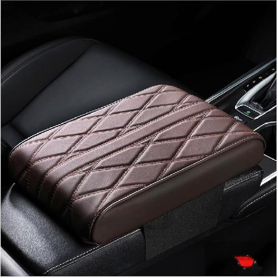 Mandark Car Center Console Cover, Soft Leather Memory Foam Automotive Armrest Seat Box Cushion Pad, Waterproof Comforable Vehicle Arm Rest Mat