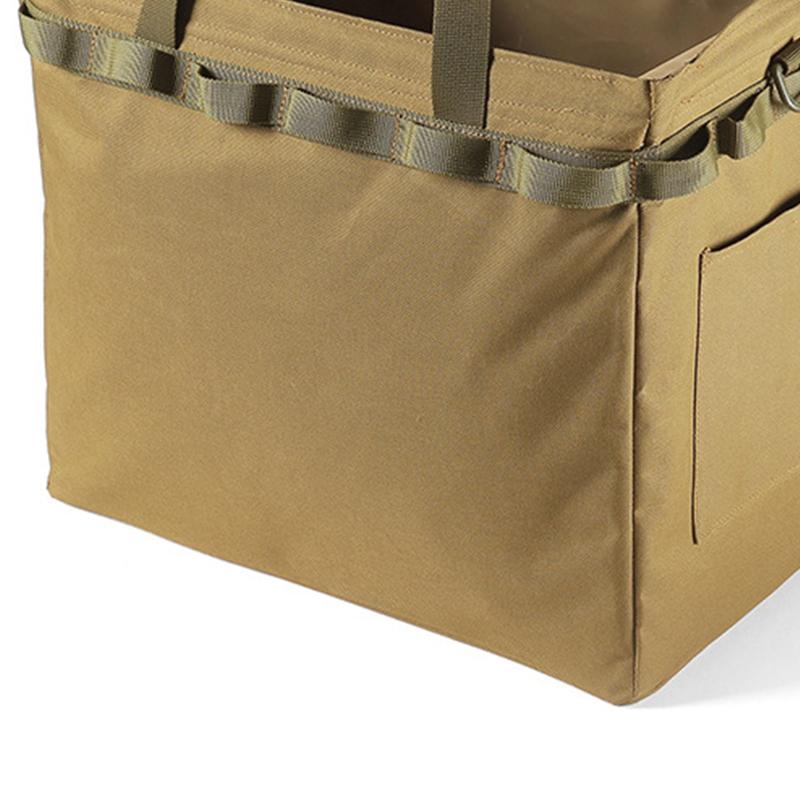 Camping Storage Bag Large Capacity Multifunctional Collapsible Utility Tote Bag for Picnic Travel Car Khaki