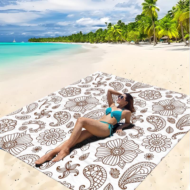 1pc Beach Blanket Waterproof Sandproof Oversized Large Beach Mat Quick Drying&Compact&Lightweight Picnic Mat Vacation Essentials