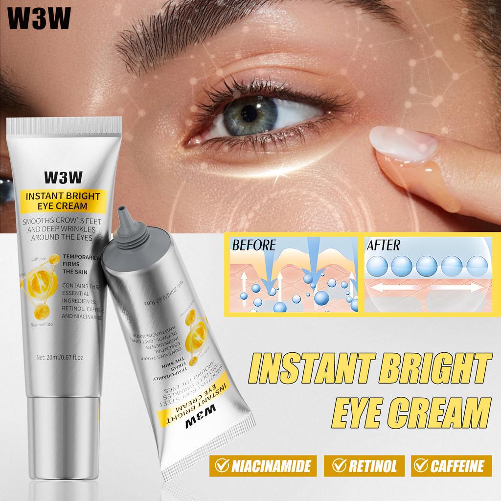 W3W Instant Eye Cream, Fade Eye Bags, Wrinkles, Dark Circles, Repair, Eye Care Cream, Makeup