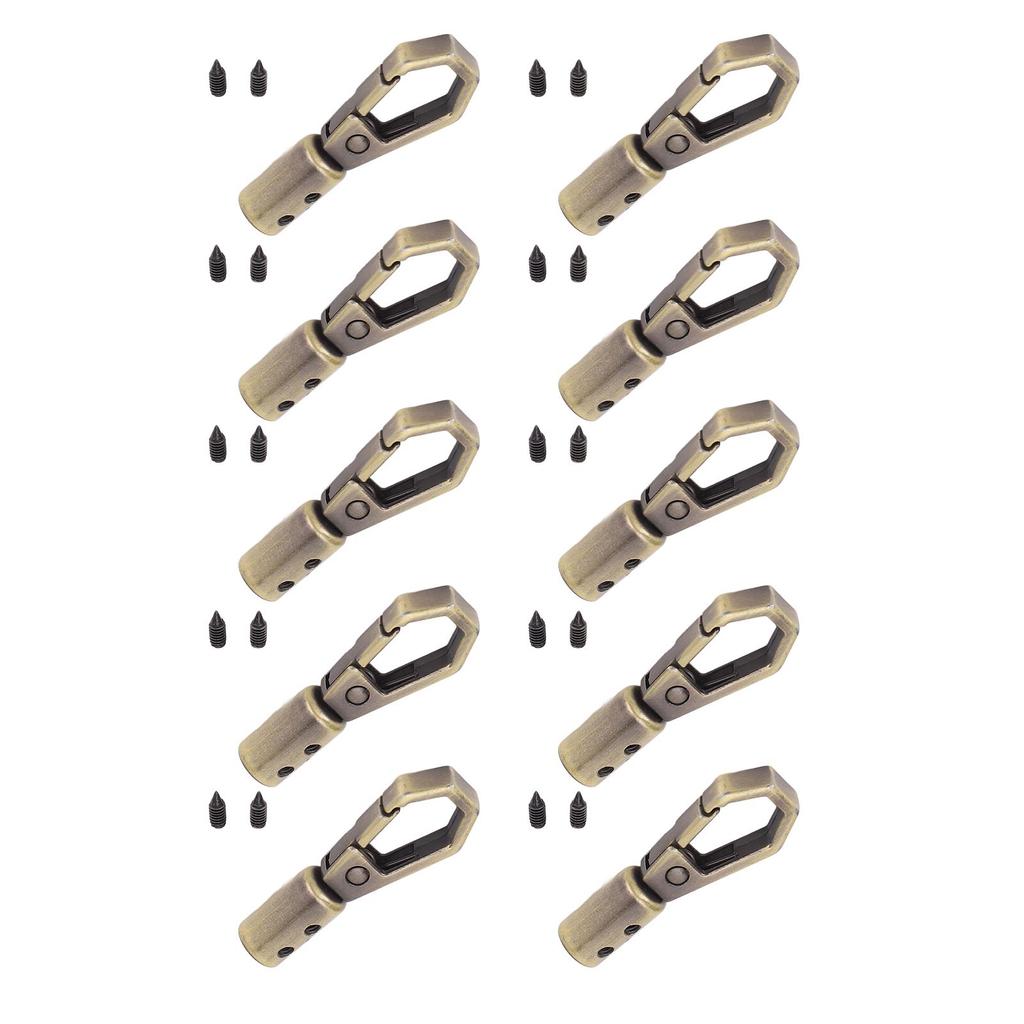 10 Set Cord End Cap Rope Stop Snap Decking Fittings Bulk for Jewelry Making with 6mm Zinc Alloy