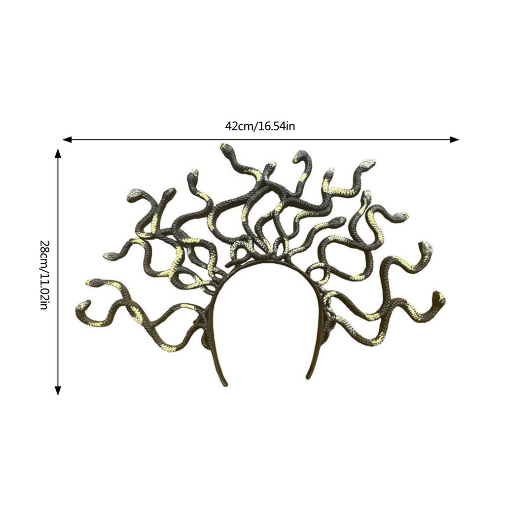Medusa Halloween Photo Booth Props Metallic Snake Headbands Party Headpiece Crown Headbands for Music Festivals