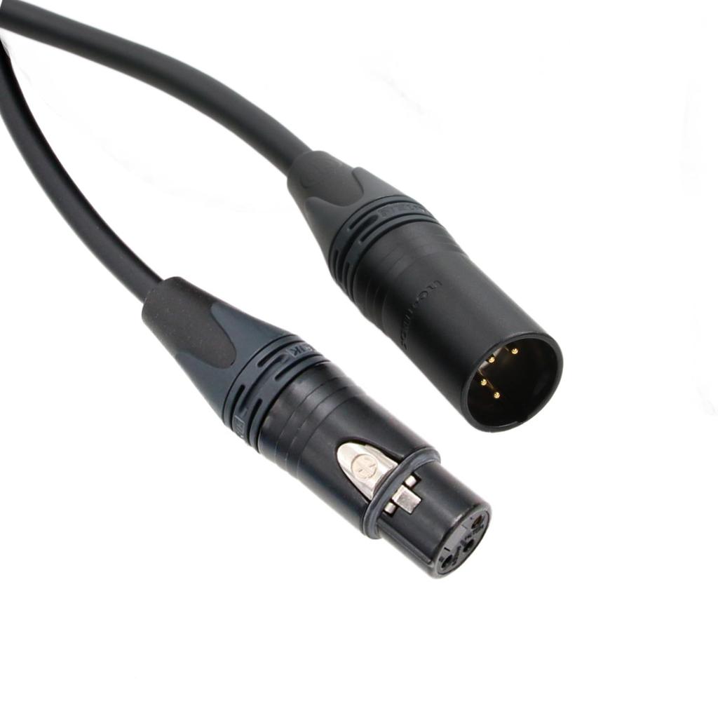HangTon XLR 4-Pin Male to XLR 3-Pin Female Adapter Power Extension Cable, Red, for ARRI, Canon, Sony Camera Lights, 12-24V, 20cm