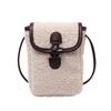 Fashion Mini Lamb Wool Small Square Bag Horn Toggle Button Design Portable Popular Plush Crossbody Bags Cute Mobile Phone Pack