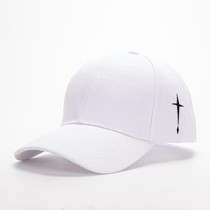 1Pc Korean Solid Color Cross Embroidered Fashionable Men's and Women's Baseball Cap