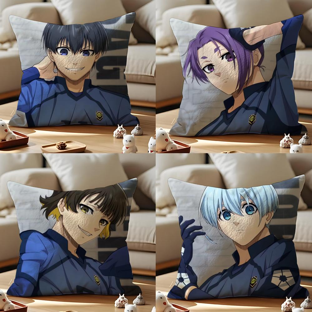 C-Comics Seishiro Nagi Cushion Cover Anti-dustmite Pillowcase Invisible Zipper Silky Short Plush Sofa Cushion Cover