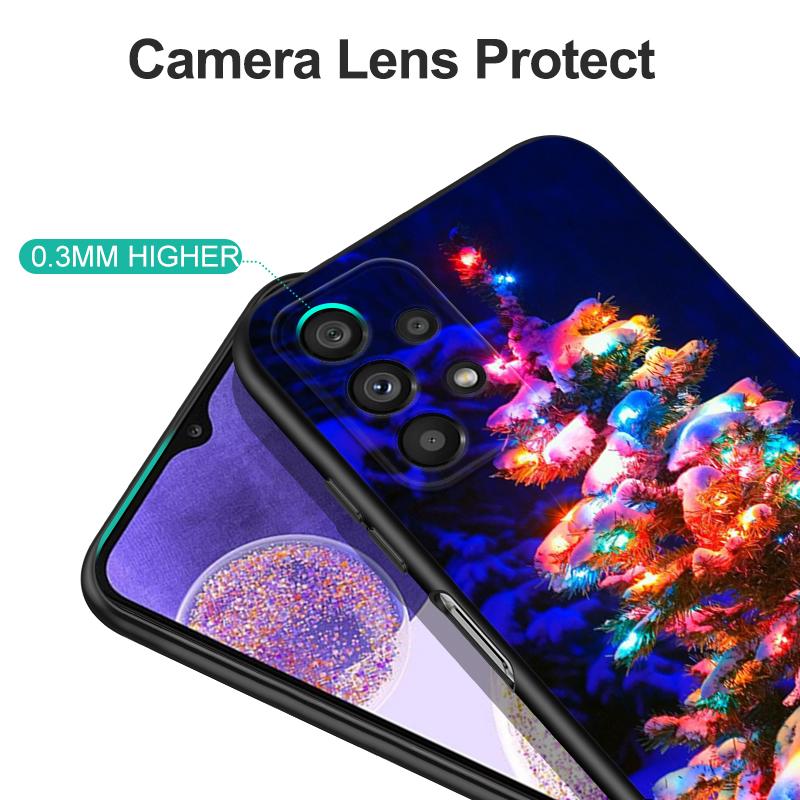 Black Tpu Case For Xiaomi POCO M4 X4 C40 Pro 4G 5G X3 NFC 5G F3 F4 GT Christmas Tree Light Winter