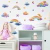 Rainbow Star Cloud Wall Sticker Self-Adhesive Removable for Kids Bedroom Kindergarten Background Wall Decoration