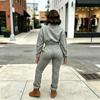 Women's Zip Up Tracksuit with Mock Neck and Waist Athletic Two Piece Set