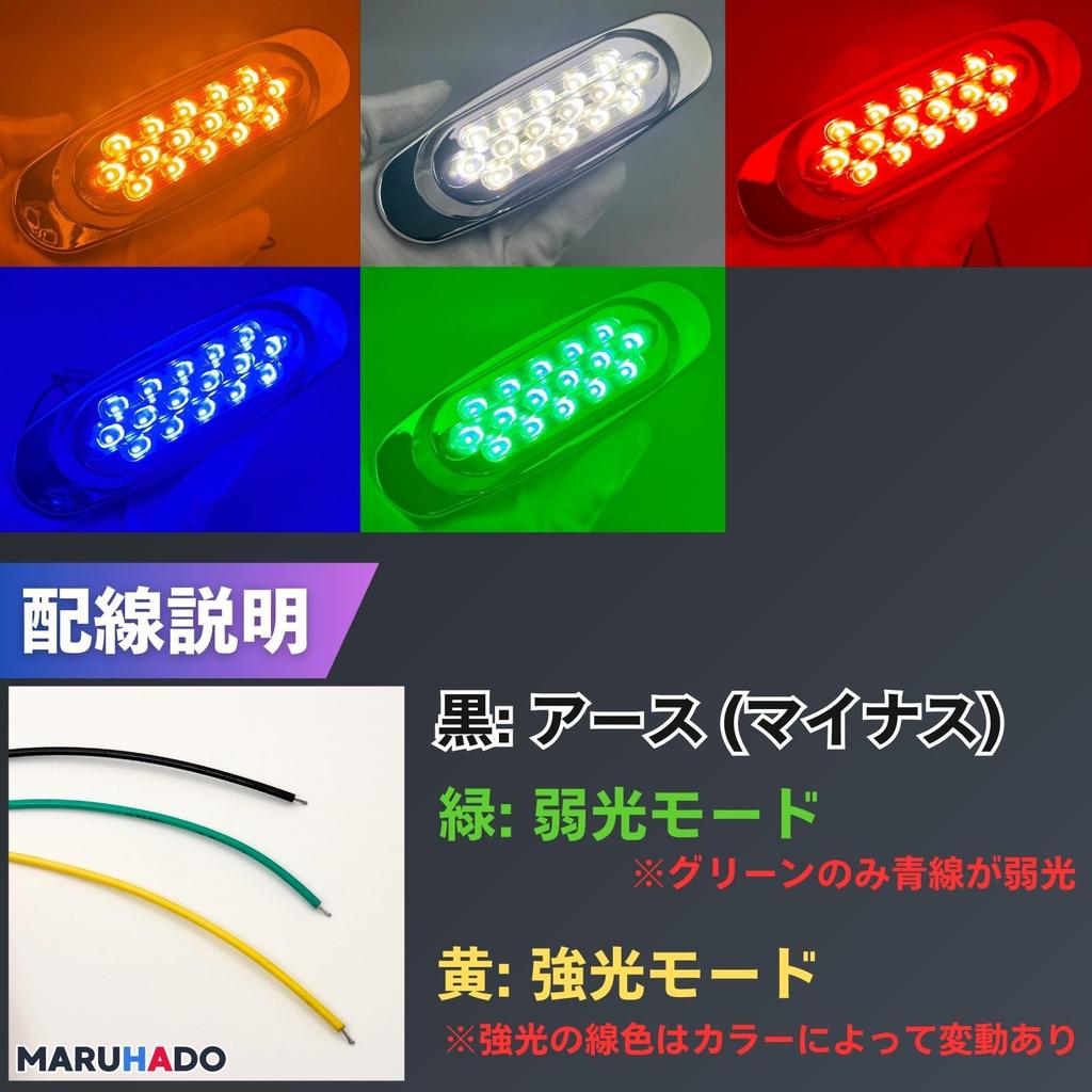 MARUHADO Side Marker, LED, 24 V, 12 V, Truck Highlight, Corner Marker, High Brightness,
