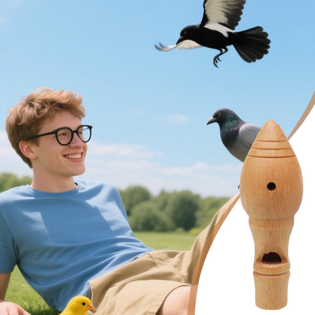 Realistic Wooden Bird Call Whistle Portable Simulation Decoy for Bird Watching & Nature Enthusiasts, Easy to Use for Beginners