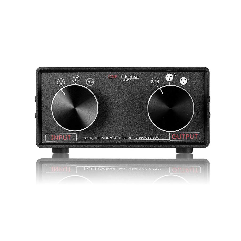 MC3 Passive Stereo Audio Selector Box Balanced Converter 3-IN-3-OUT XLR/RCA