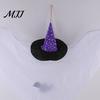 Hanging Ghost Decoration Halloween Decoration, Cute Flying White with Witch Hat Spooky Figure And Bat Pattern for Indoor Outdoor Yard Patio Home