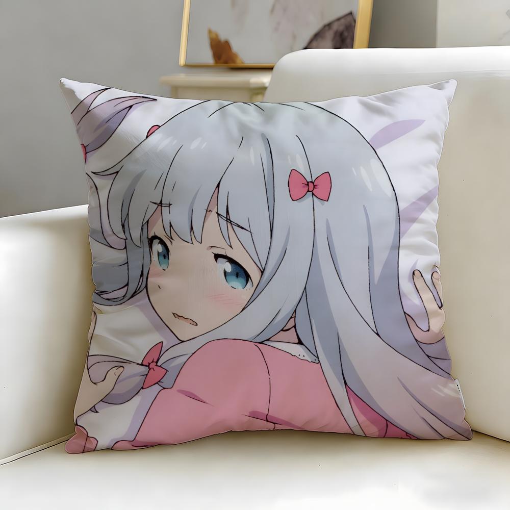 Romance Anime Eromanga Sensei Cushion Cover Soft  EasyWash Pillow Case  Versatile for Couch Bed Travel and Office