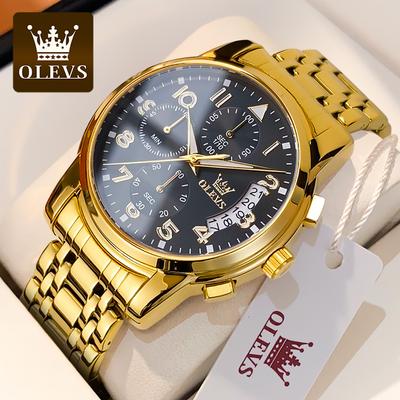 Neue Business- und Freizeituhr Multifunktions-Chronograph mit Kalender Quarzuhr Wasserdichte leuchtende Herrenuhr