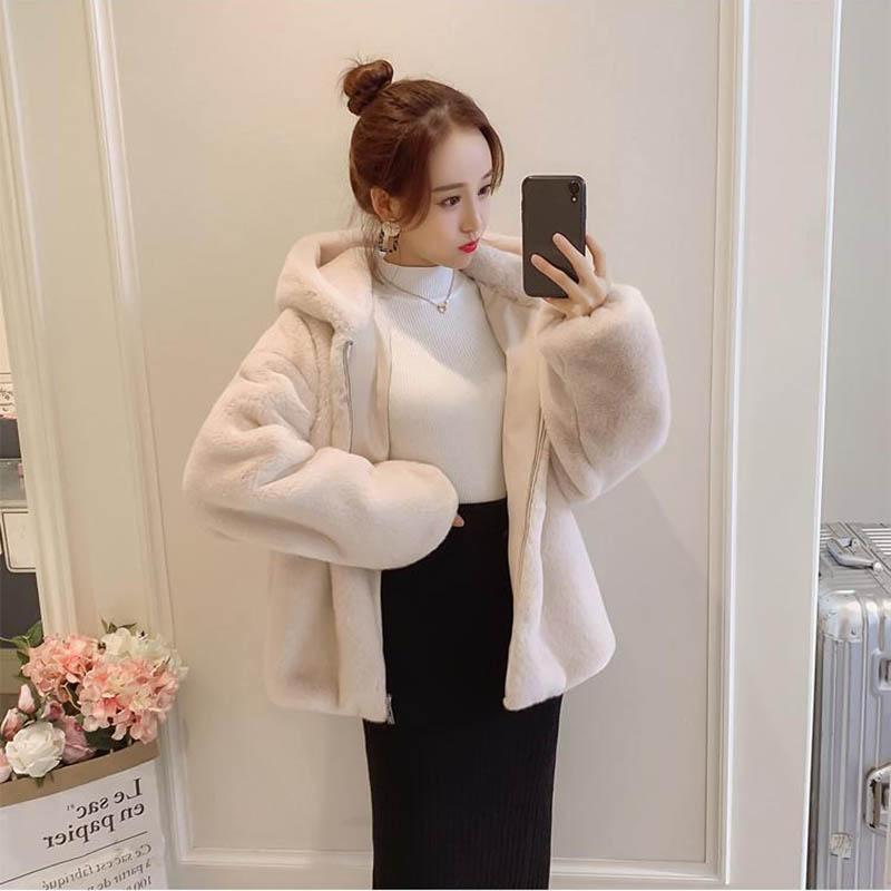 Women's Plush Hooded Sweatshirt Winter Thickened Hooded Pullover Sweatshirt