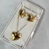 Women's Stainless Steel Geometric Necklace & Earring Set - Hip Hop Style Jewelry
