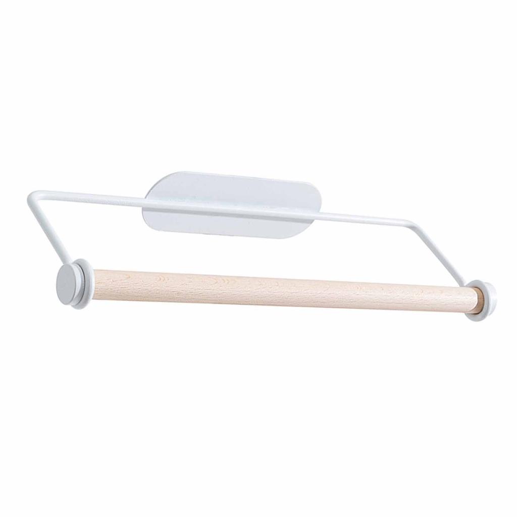 Papiertuchhalter Stanzfrei Multifunktional Eisen Wandmontiert Frischhaltefolien-Aufbewahrungsregal für Küche Badezimmer Weiß