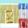 Vibrant 4m Laser Foil Curtain In Red Blue Silver Gold For Stunning Party Decorations