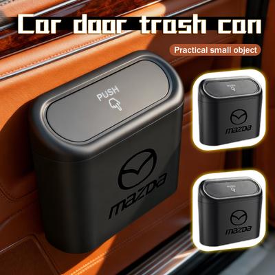 Car Door Storage Bin ABS Auto Seat Back Trash Can with Push Lid For Mazda CX9 MX5 RX8 Axela Demio Atenza MS GJI GH BK MP FF4