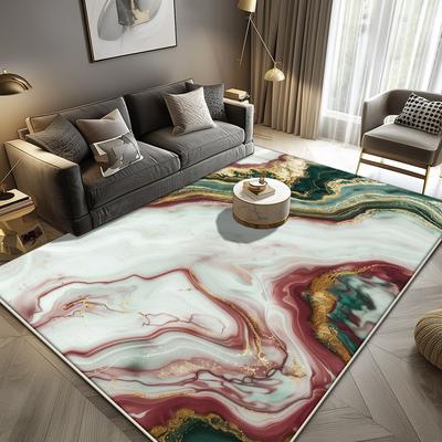 Alfombras Grandes de Mármol de Lujo para Decoración de Sala de Estar Sofá Alfombra Abstracta Negra Dorada Salón Mesas de Café Felpudo Suave Antideslizante
