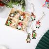 Christmas decoration 2025 Painted wooden pendant Santa Claus Rudolph pendant Gift Christmas tree decorations 12-pack boxed