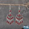 Vintage Ethno Strass Quaste Wassertropfen Ohrringe für Damen Boho Hohl Geometrisch Hängende Ohrringe Pendientes Mujer Brincos