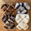 Thick Plush Cross Scarf Thermal Fluffy Muffler Double Sided Stole Faux Fur Collar  Office Workers
