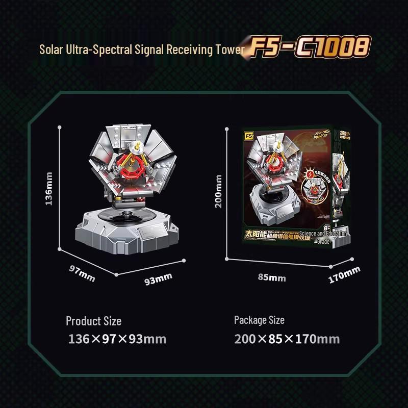 F5 Military Series: Solar-Powered Radar Missile Building Blocks Gift Set