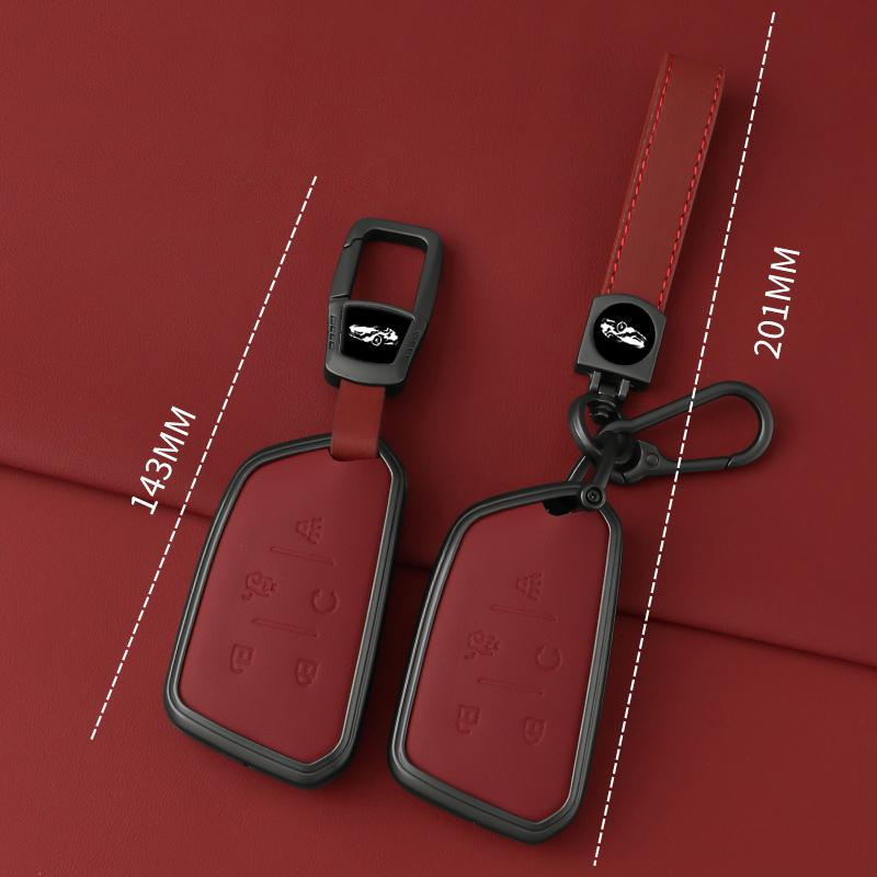Car Key Case Cover Protect For Cadillac Ct4 Ct5 Ct4-V C8 Corvette Escalade Metal Holder Shell Keychain Accessories
