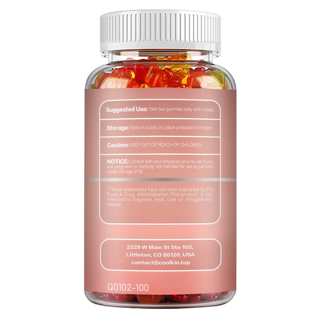 COOLKIN contains cranberry and vitamin C softgels, supports healthy metabolism, provides powerful antioxidants, and is easily absorbed.