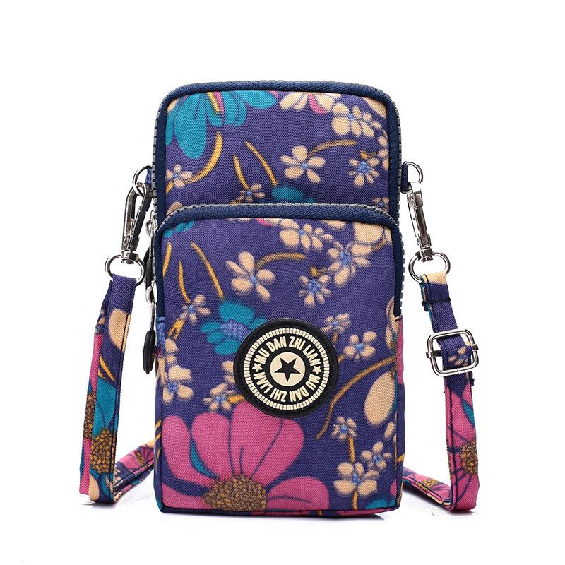 Women Portable Mobile Phone Mini Bags Nylon Waterproof Crossbody Bag Retro Fashion Purse Lady Wallet Clutch Trendy Wrist Arm Bag