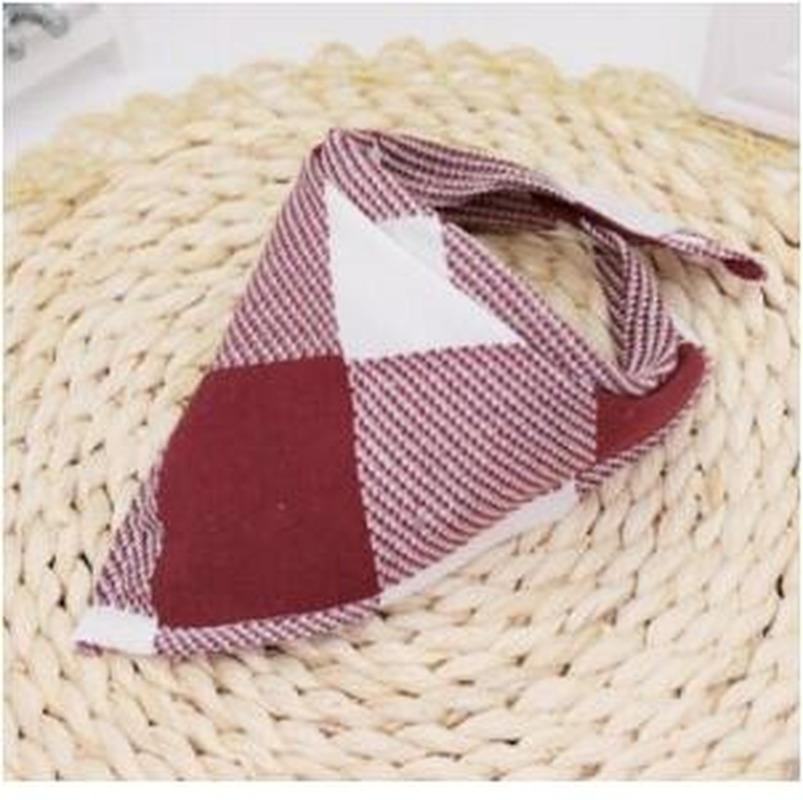 Cotton Baby Bibs Burp Cloth Scotland Style Triangle Baby Bibs Plaid Adjustable Baby Meal Bib Infant Bibs