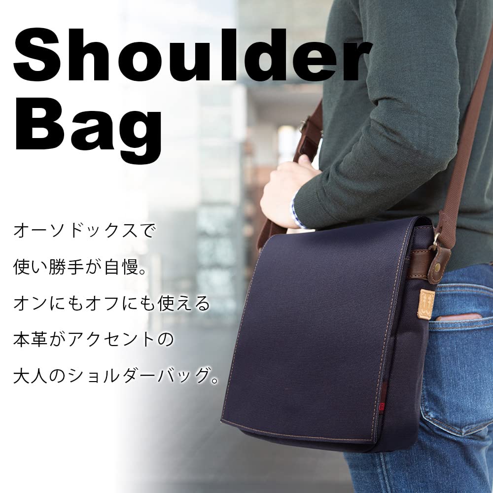 Shoulder Crossbody Made In Persimmon Shibu Dyed Canvas Vertical Flap Birthday Present Shibu [creareki] Men's Bag, Bag, Lightweight, Small, Japan, Bag,