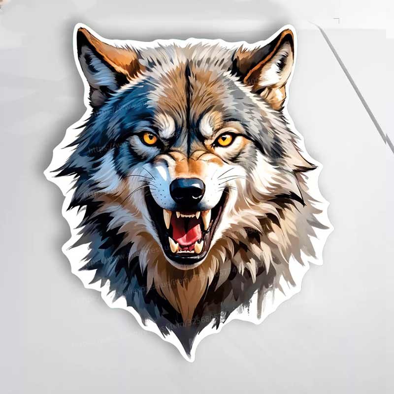 

Ferocious Bear &Leopard & Tiger & Wolf Car Sticker Vinyl Decal Waterproof Rear Window Motorcycle Camper Bumper Decoration Y149 E-15cm Longest Side