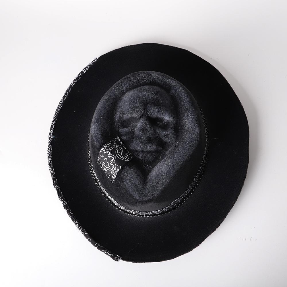 Skull Cowboy Hat Western-inspired S Halloween Hat Embroidered For Alternative Halloween Headwear. Halloween Party Fashion
