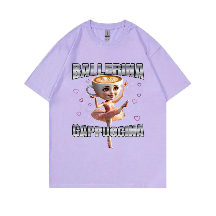 Italian Brainrot Ballerina Cappuccina Funny Meme Tshirt Unisex Unisex Casual Oversized Short Sleeve Unisex Humor Fashion Streetwear
