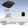 RV Vertical Sliding Rounded Corner   Black Aluminum Alloy UV Resistance Window with Removable Insect Screen for  