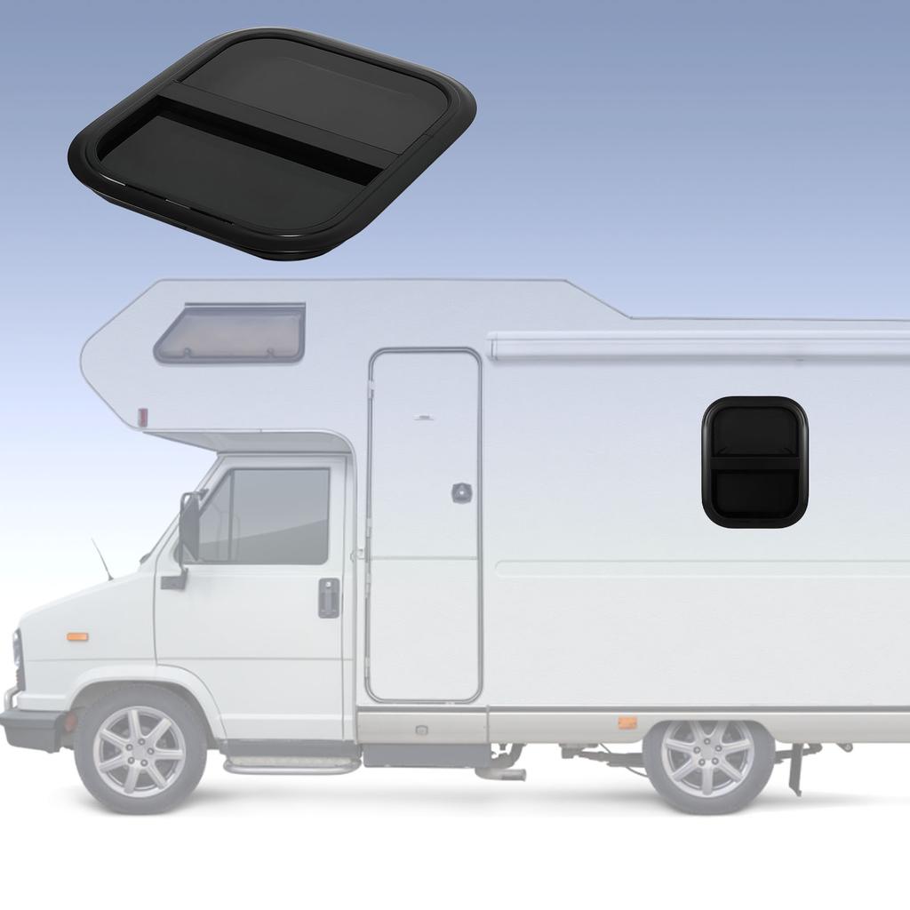 RV Vertical Sliding Rounded Corner Black Aluminum Alloy UV Resistance Window with Removable Insect Screen for